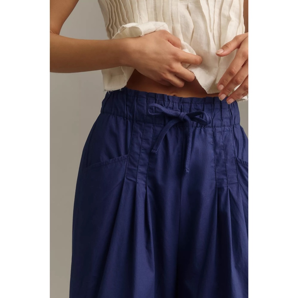 Anthropologie Maeve | Royal Blue Skirty Utility Wide-Leg Trouser Pants ~ Medium - Picture 4 of 13